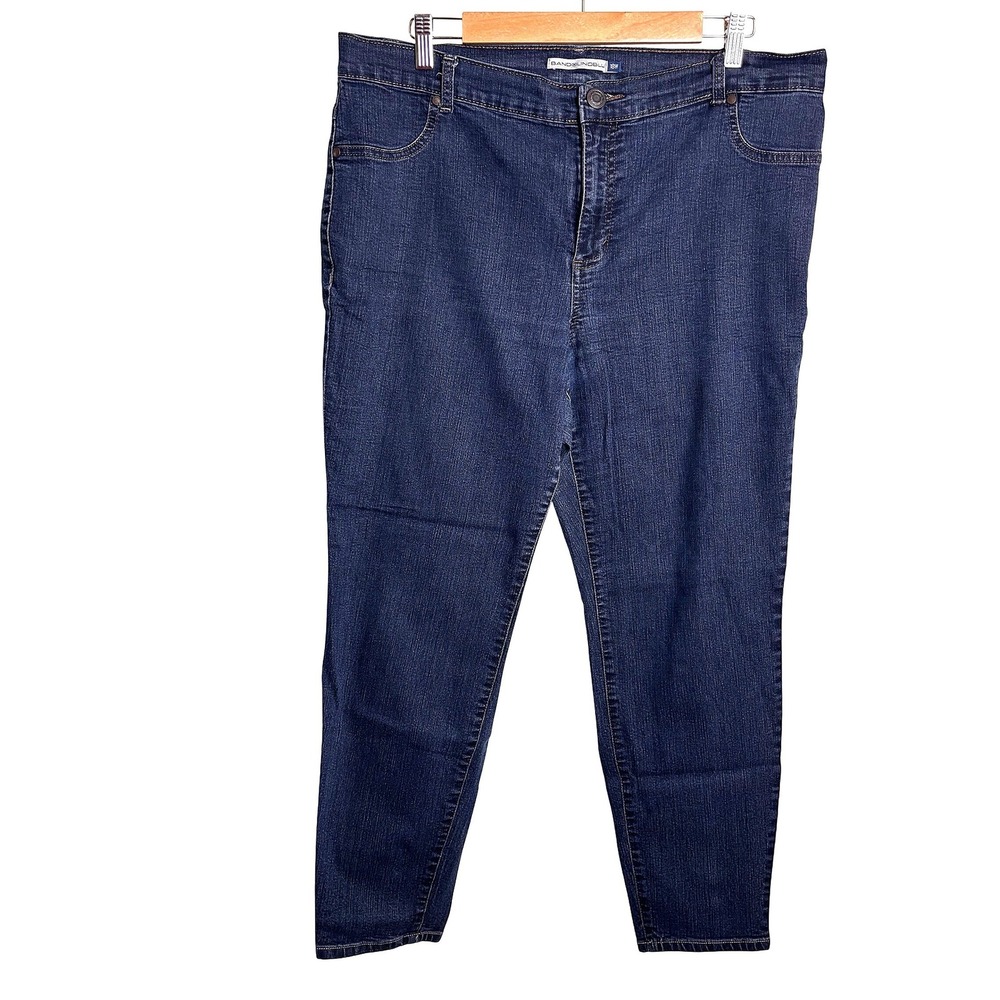 Womens 18W Dark Wash Straight Leg Jeans Plus Size Stretch Denim Y2K style